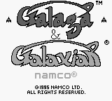 Galaga & Galaxian title screen for GameBoy